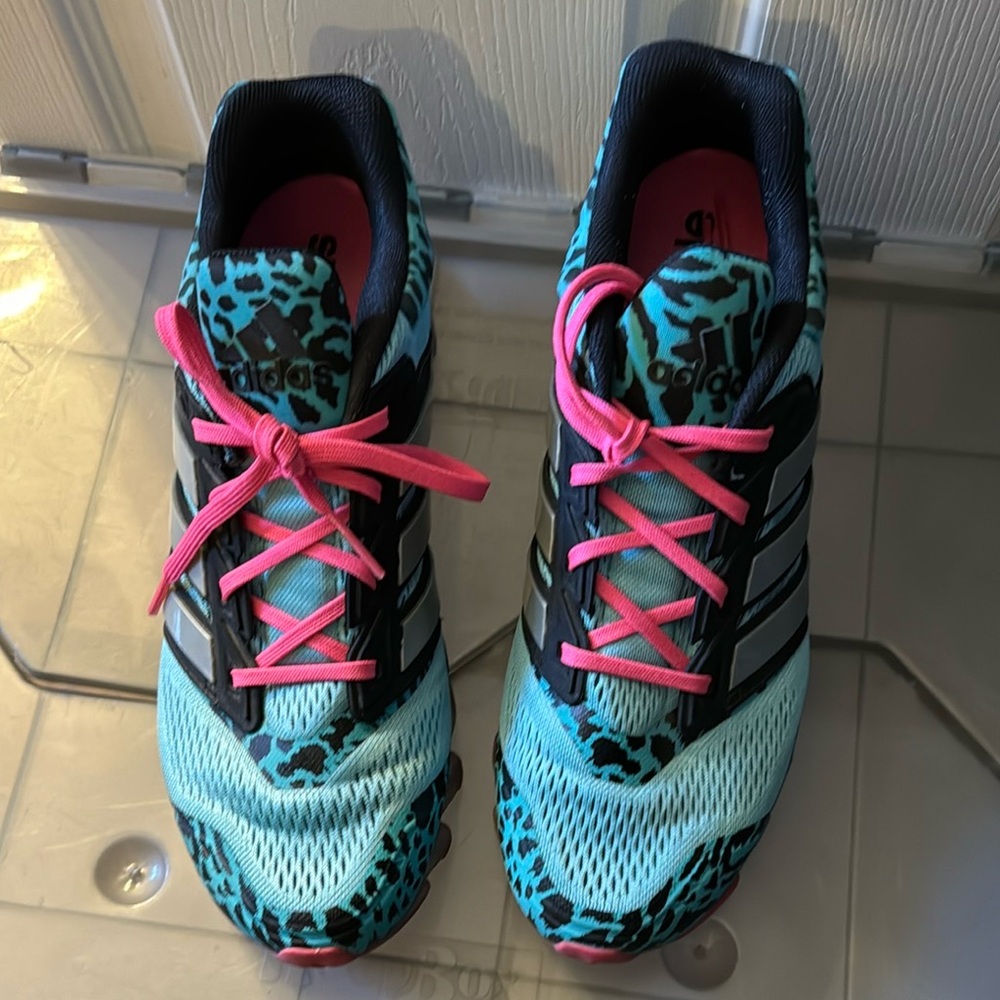 Adidas Women's SPRINGBLADE Black and Teal Pink Athletic Running Shoes